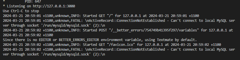 MySQL Backend Error